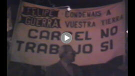 Manifestación en 1989 por la libertad de Pedro González Cuesta en Sevilla (España)