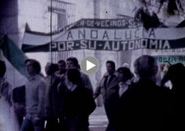 Manifestación andalucista por el 4-D. Ambiente previo. 2 de diciembre de 1979. Sevilla (España)