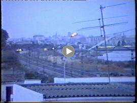 Panorámica de las vías del tren y del recinto de la Expo’ 92. 1991. La Bachillera (barrio, Sevill...